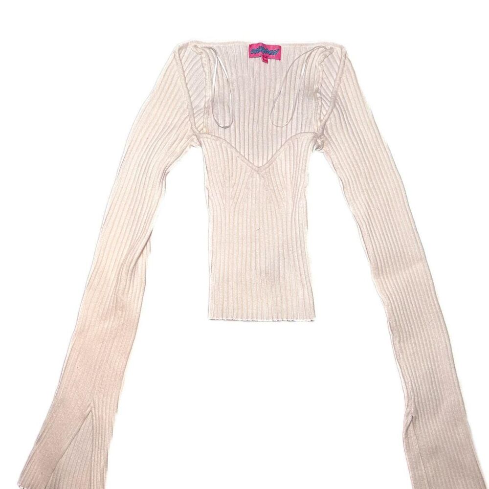 Edikted Women's White and Cream Shirt